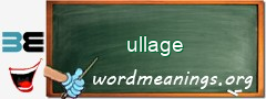 WordMeaning blackboard for ullage